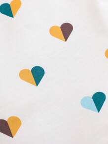 Nouvel ensemble de trois pièces bébé garçon et bébé fille pour le printemps et l'automne: serre-tête avec nœud, body avec motif cœur blanc et pantalon jaune mignon