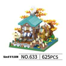 600+ 件微型四季小房子积木玩具套装，花园房屋建筑玩具，ABS 塑料迷你积木组装玩具，家居装饰/节日派对礼物/生日礼物 - 彩色 - 查看 13