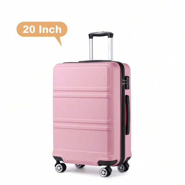 KONO Valise rigide en ABS léger de 20 pouces, bagage à main avec serrure TSA, fermeture éclair YKK, 4 roues doubles, idéale pour les voyages d'affaires, les vacances, pour hommes et femmes. Valise de voyage .