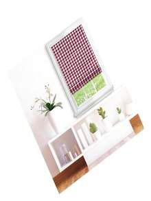 31 X 64 In. Cordless Buffalo Check Roman Window Shade, Burgundy - 彩色 - 查看 3