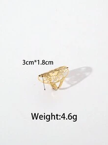 Vintage Set mit mehrlagigen Edelstahl-Ringen mit Retro-Frische-Wasserperlenhohlschmetterling- und Blumenmotiven, geeignet für den täglichen Gebrauch von Frauen, Halloween, Valentinstag, Thanksgiving, Partys, Reisen, Feiertagsgeschenke, Freundschaftsschmuck - Verschiedenfarbig - Übersicht 9