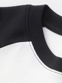 Balabala 男童长袖T恤，2024春秋季打底衫，儿童时尚潮流 - 黑色 - 查看 3