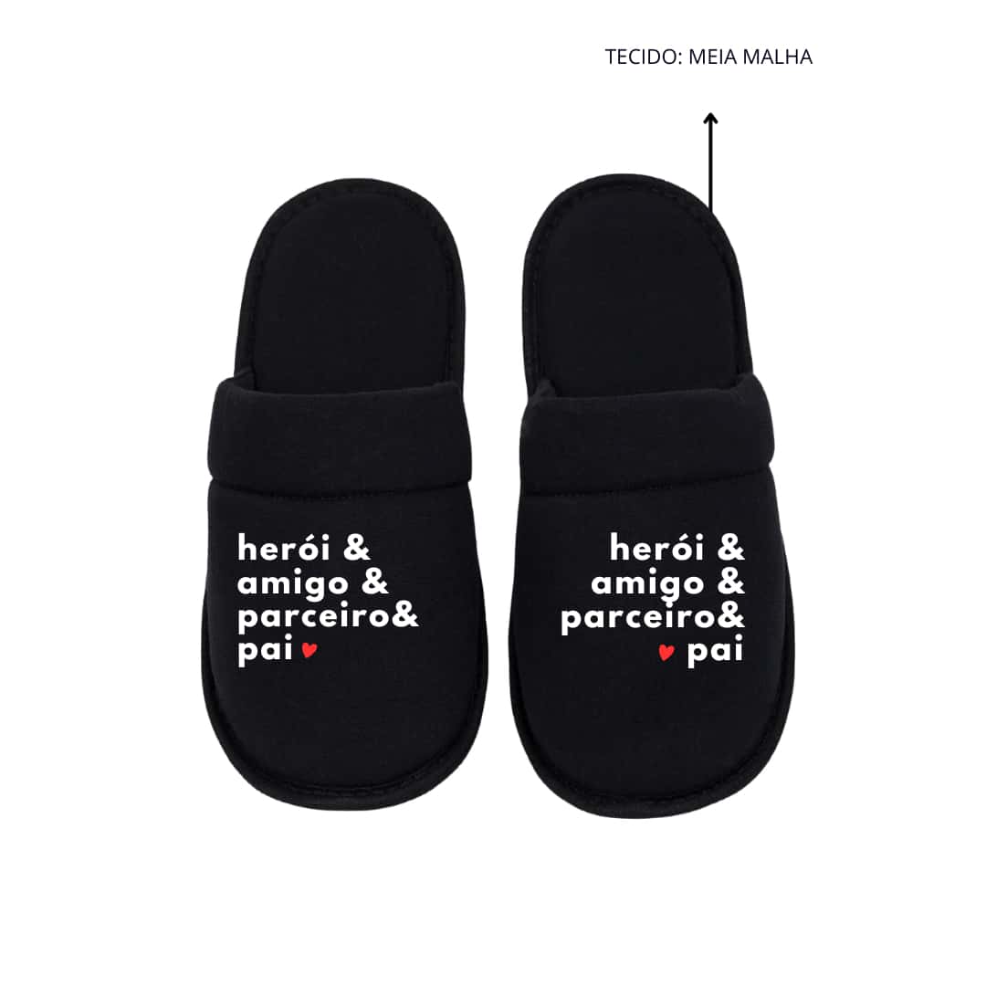 Cotton Day Personalized Father's Day Slippers - Black HRP - View 1
