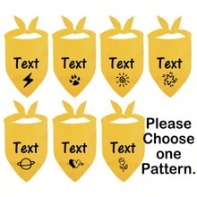 Bandana thú cưng có thể tùy chỉnh cho chó cỡ trung bình, có sẵn 12 màu, được cá nhân hóa với hình trái tim, bàn chân, mẫu xương và tên hoặc thông tin - Màu vàng - Xem 8