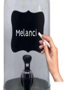 Glass Refreshing Juice Maker Capacity 3lts Lid And Plastic Tap + Blackboard And Chalk - Negro - Ver 2