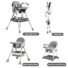 UBRAVOO Foldable Baby High Chair 6 Months Plus, With Large Antislip Pad & ToyRack, Easy To Clean Feeding