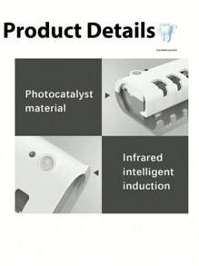 Dispensador de Pasta Dental y Soporte para Cepillos de Dientes, Instalación con Adhesivos - Blanco - Ver 6
