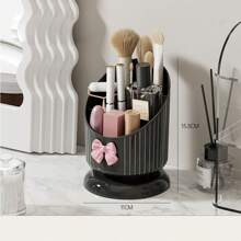 1pc Makeup Brush Storage Box,  Desktop Storage Box, Cosmetics Organizer For Vanity And Bathroom Desk Storage Organization, Plastic Pen Holder, Multi Slots Make Up Brushes Cup, For Storage Stand For Cosmetics Painting Pen Eyeliner Or On The Vanity - Beige - View 14