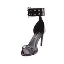 Women's Sandal Thick Strap Ankle Buckle Party Comfort Open Heel 9.5cm Thin Round Toe - màu đen - Xem 2