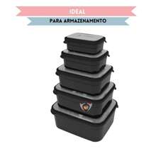 Kit Conjunto 5 Potes Tampa Emborrachada \resistente Organizador de Alimentos Porta Mantimentos Para Cozinha Cores Diversas