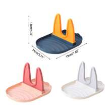 1 pieza Estante múltiple para sartenes, soporte para cucharas, estante para tapa de olla, reposadera de cocina de plástico, organizador extraíble, antideslizante y resistente al calor para espátula, cucharón, pinzas, tapa de olla, utensilios de cocina, accesorios de cocina, herramientas de cocina - Multicolor - Ver 2