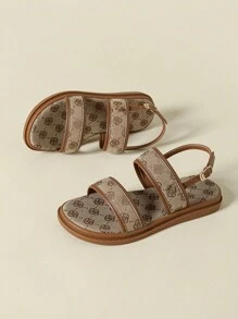 Giày sandal quai ngang đế dày dành cho nữ, họa tiết hoa nhí phong cách Bohemian, hở mũi, đế cao thoải mái, thích hợp cho đi biển, mùa hè, xuân/thu, phối cùng váy, phong cách thường ngày, thể thao, size 41-43 - màu nâu - Xem 6