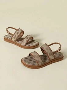 Giày sandal quai ngang đế dày dành cho nữ, họa tiết hoa nhí phong cách Bohemian, hở mũi, đế cao thoải mái, thích hợp cho đi biển, mùa hè, xuân/thu, phối cùng váy, phong cách thường ngày, thể thao, size 41-43 - màu nâu - Xem 3