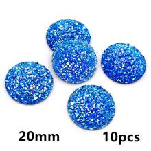 10pcs 20/25mm Flat Back Resin Cabochon Beads, Suitable For Bracelet, Earrings And Other DIY Jewelry Making Accessories - Resin Cabochon - View 8