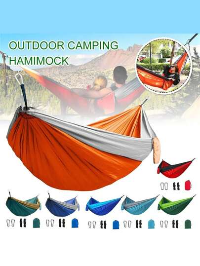 便携式户外露营吊床 1-2人尼龙彩色秋千吊床 超轻旅游睡眠吊床帆布材质