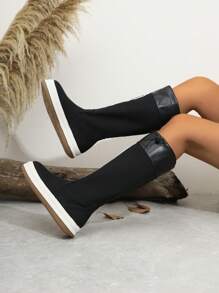 Thick-Soled Retro Outdoor Mid-Calf Rain Boots, Autumn & Winter New Arrival