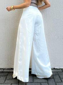 EMILI LLANAMODA Women's Mykonos Cambric Wide Leg Pants - 白色 - 查看 5