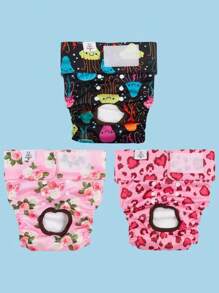 Washable Reusable Premium Female Dog Diapers, Medium Large Small Dog Doggie Puppy & Doggy Diapers Female,Period Panties In Heat (Pack Of 3, Medium)