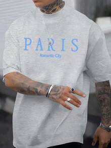Men's T-Shirt Paris Romantic City Cotton Premium Shirt - Xám - Xem 1