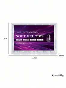 240 Stücke weiche Gel Nagel Tipps, Halbe matte volle Abdeckung Aufklebe-Nageltips in Mandelform, quadratisch, Sarg-Form, französisch, dünnes Vorderende, dickes Hinterende, perfekter Sitz und feste Textur, ablösbare Gel Verlängerungs-Nagelhüllen, Aufklebe-Nägel, Nagelbedarf, geeignet für Mädchen und Damen, Maniküre Selbstmach-Set