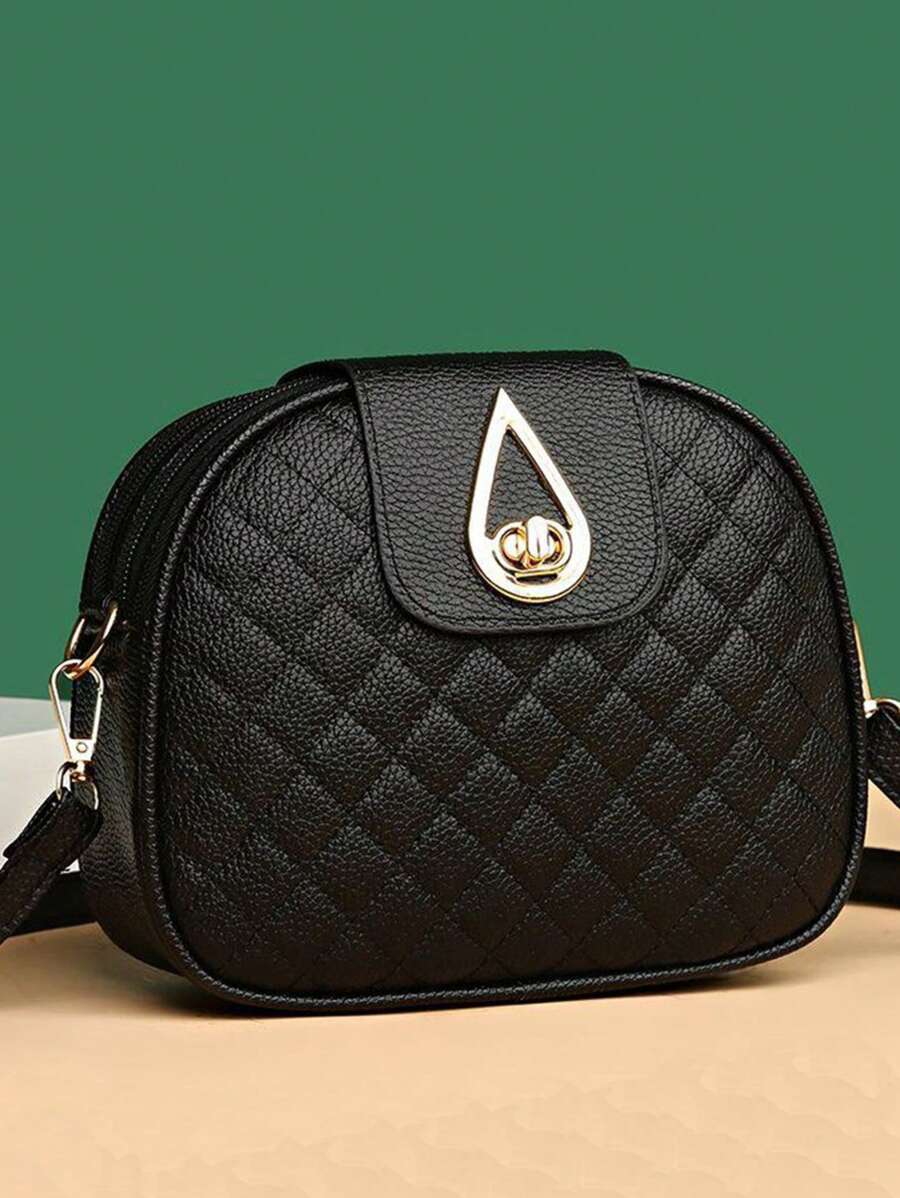 New Large Capacity Handbag, Women's Fashion High-Quality Shoulder Bag, Goddess Crossbody Bag [Zipper Direction Random] - Black - View 1