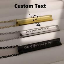 Laser Engraved Text Pendant Necklace, Stainless Steel Mindfulness Whistle Necklace, Adjustable For Breathing & Stress Relief