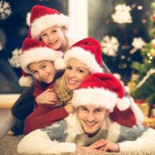 1 件套圣诞老人帽，圣诞节，红色天鹅绒圣诞老人帽，适合圣诞派对、礼物、新年假期派对用品，圣诞帽：成人圣诞帽 - 女士和我的圣诞帽