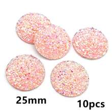 10pcs 20/25mm Flat Back Resin Cabochon Beads, Suitable For Bracelet, Earrings And Other DIY Jewelry Making Accessories - Resin Cabochon - View 31