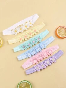 6 Stück bunte Blumen Haarbögen für Kinder, atmungsaktiv und bequem für den täglichen Gebrauch, perfekt als Valentinstagsliebesgeschenk