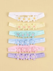 6 Stück bunte Blumen Haarbögen für Kinder, atmungsaktiv und bequem für den täglichen Gebrauch, perfekt als Valentinstagsliebesgeschenk