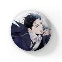 58mm 热门韩国 BL 动漫玫瑰和香槟漫画纽扣别针男孩爱漫画凯撒温胸针徽章包装饰粉丝收藏最佳礼物