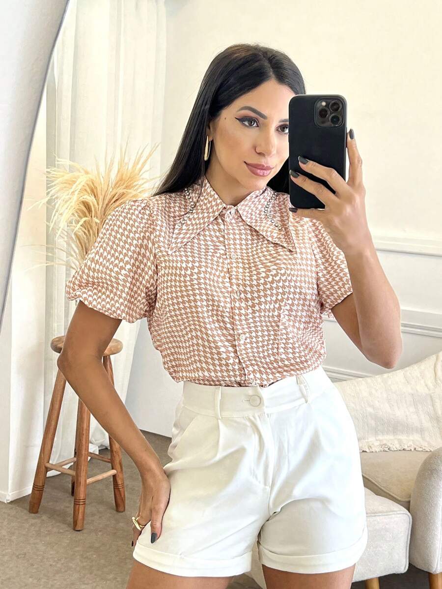 Women's Shirt With Double Sleeves - Màu be - Xem 1