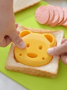 3 件装小熊三明治模切机卡通兔子汽车面包三明治制作机饼干切割工具 - 彩色 - 查看 5