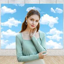 1 pièce, arrière-plan polyvalent du ciel et des nuages pour la photographie, parfait pour les événements, les fêtes et l'utilisation en studio