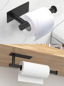 1pc Bathroom Hanging Set, Including Towel Rack, Toilet Paper Holder And Stainless Steel Wall Mounted Storage For Paper Towel And Kitchen Wrap Bathroom Accessories Bathroom Tools - Multicolor - View 3