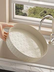 1pc 360°White/Clear Round Tray Rotation Spice Rack - Multicolor - View 2