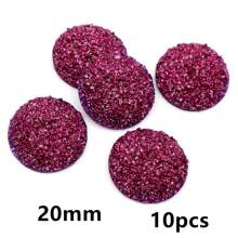 10pcs 20/25mm Flat Back Resin Cabochon Beads, Suitable For Bracelet, Earrings And Other DIY Jewelry Making Accessories - Resin Cabochon - View 46