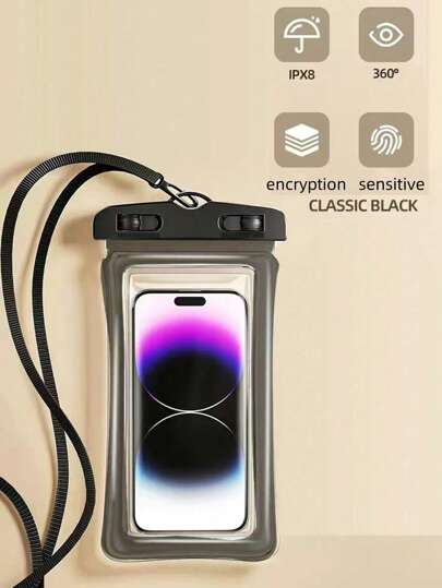 1pc Waterproof Phone Bag With Sensitive Touch Screen And Airbag Design, Can Float On Water And Resist Falling, Suitable For Swimming, Drifting And Surfing Pool Bag Waterproof Phone Case