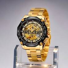 FENSIR 男士时尚双面镂空自动机械表，经典全镶钻奢华时尚男士手表