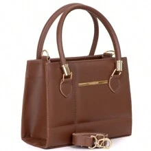 Women's Medium Square Crossbody Bag Modern Basic Shoulder And Hand Bag - Camel - Ver 2