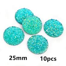 10pcs 20/25mm Flat Back Resin Cabochon Beads, Suitable For Bracelet, Earrings And Other DIY Jewelry Making Accessories - Resin Cabochon - View 21