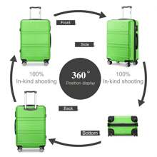 24/28 Inch Fashion Lightweight ABS Hard Case Check-In Suitcase With TSA Lock YKK Zipper 4 Double Wheels Trolley Travel Case Ideal For Men And Women Business Trips Travel Vacations Luggage Travel Suitcase Suitcases Suit Case Durable Travel Luggage - Green - View 2