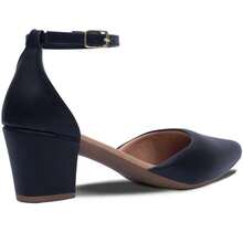 Women's Pumps With Low Heels Pointy Toe With Buckle Comfortable Lightweight Social - màu đen - Xem 3