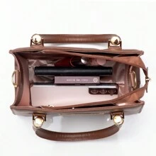 Women's Medium Square Crossbody Bag Modern Basic Shoulder And Hand Bag - Camel - Ver 5