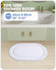 Bathroom Rugs, Non Slip, Absorbent, Soft, Washable, Thick Bath Mat, Small Bath Rug Bath Mats For Bathroom Floor, Shower, Sink, Vanity - White - View 4