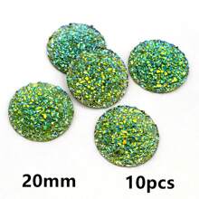 10pcs 20/25mm Flat Back Resin Cabochon Beads, Suitable For Bracelet, Earrings And Other DIY Jewelry Making Accessories - Resin Cabochon - View 59