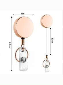 1 Peça Presilha Retrátil de Metal Premium - Suporte de Crachá de Cartão de Identificação com Corrente de Passe de Porta e Chaveiro - Suprimentos de Escritório para Trabalho e Uso Diário - Clipe de Crachá Eletrodepositado, Corda de Metal Retrátil, Fivela de Puxar Fácil, Conjunto de Suporte Anti-Perda de Cartão de Identificação, Incluindo 1 Fivela de Puxar Fácil, Acessório de Carro, Enfeite de Bolsa, Mochila para Escola, Letra Fofa, Gótica Y2k