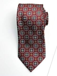 1 件佩斯利图案休闲商务街头涤纶圆形花卉手工领带，适合所有季节男士领带 - 彩色 - 查看 13