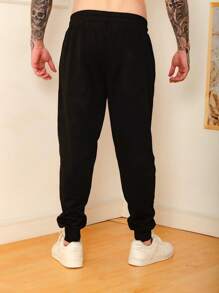 Sweatpants With Front Pockets And Zippers - 黑色 - 查看 2