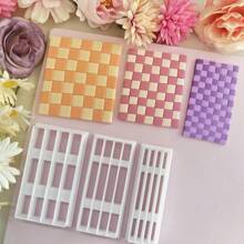1 件/3 件棋盘格图案聚合物粘土切割工具，适用于珠宝制作 - 白色 - 查看 5